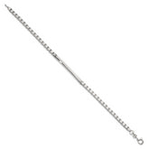 Sterling Silver Polished 3.7mm Box Chain 8 Inch ID Bar Mens Bracelet